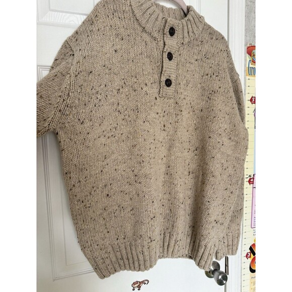 Orvis XXL Mens 100%  Wool Beige Tan Sweater Heavy Knitted - Picture 3 of 11